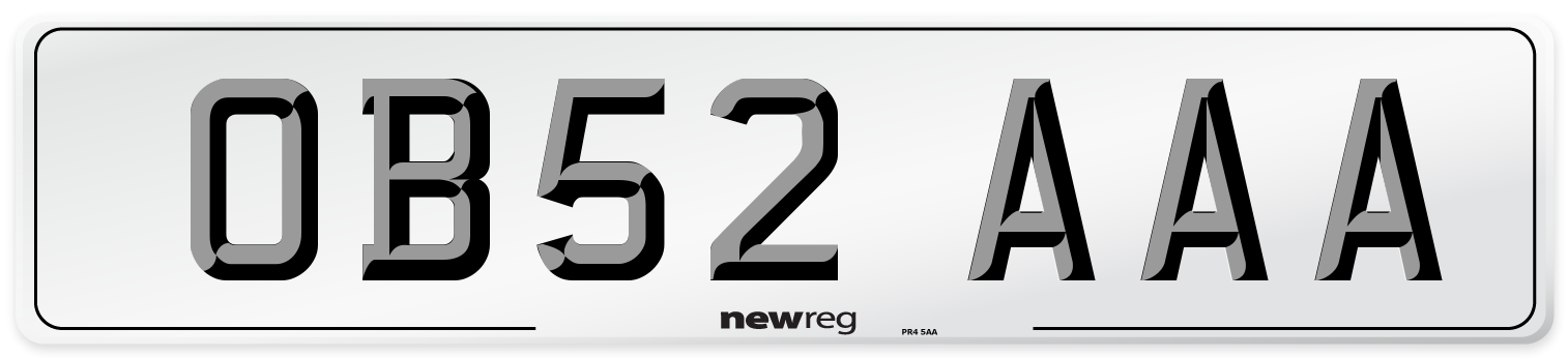 OB52 AAA Number Plate from New Reg